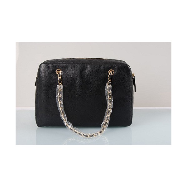 Chanel Borse 49002 In Pelle Caviale Nero Con Logo Grande Cc