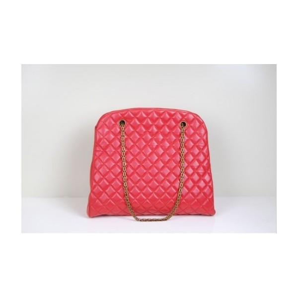 Chanel Borse 49855 Bowling In Pelle Di Agnello Rosso Con Ottone