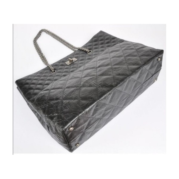 Chanel In Pelle Di Vitello Nera A50979 Tote Grande Con Silver Hw