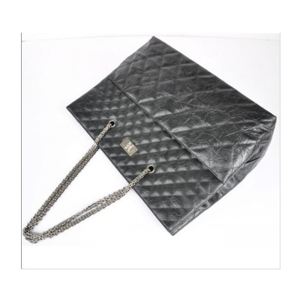 Chanel In Pelle Di Vitello Nera A50979 Tote Grande Con Silver Hw