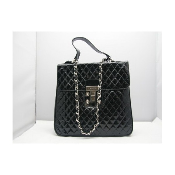 Chanel Nuovo Borse In Vernice Nera Con Chanel Signature