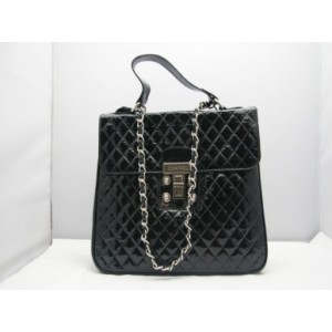 Chanel Nuovo Borse In Vernice Nera Con Chanel Signature