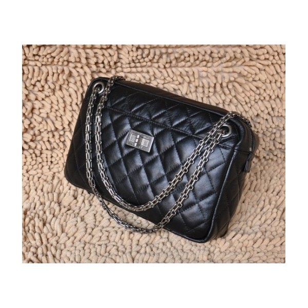 Fotocamera Borse Chanel 2011 Agnello Nero Con Argento Hw Vecchio