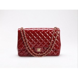 Maroon Chanel A47600 Brevetti Flap Borse In Pelle Con Maxi Oro H