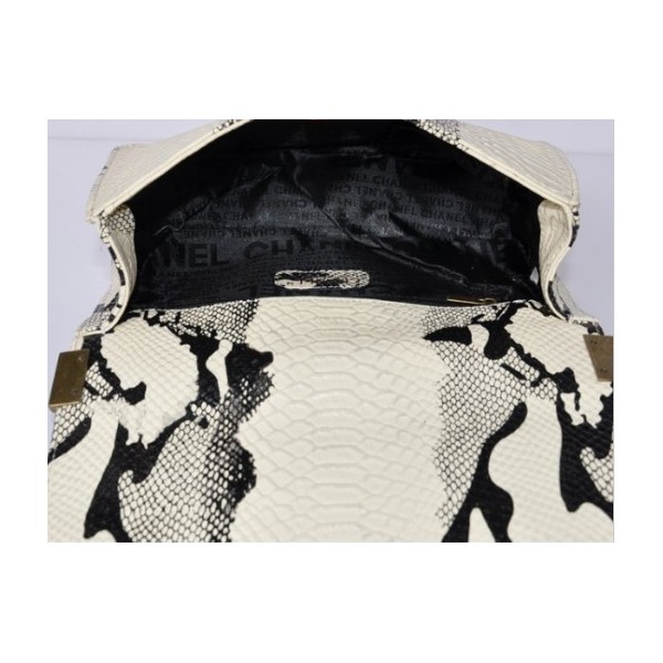 Nuovi Chanel 2011 Bianco & Nero Vene Snake Pelle Flap Borse