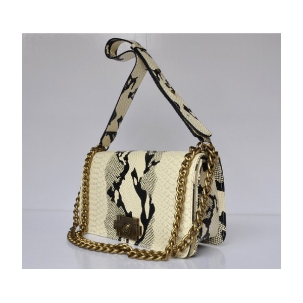 Nuovi Chanel 2011 Bianco & Nero Vene Snake Pelle Flap Borse