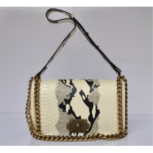 Nuovi Chanel 2011 Bianco & Nero Vene Snake Pelle Flap Borse