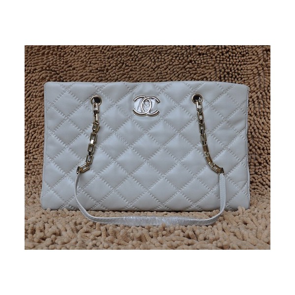 Off White Chanel 2011 Large Tote In Pelle Di Vitello