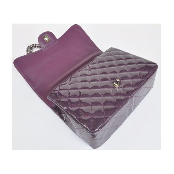 Viola Borse Chanel A28600 Flap In Pelle Patent Con Silver Hw