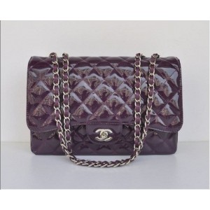 Viola Borse Chanel A28600 Flap In Pelle Patent Con Silver Hw