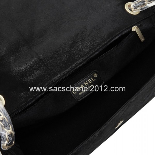 2012 Borse Chanel Quilted Pelle Di Vitello Nera Iridescente Con