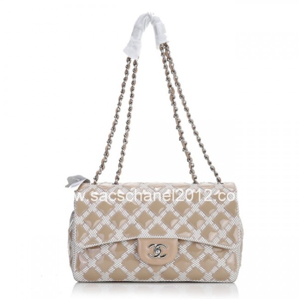 Borse Chanel 2012 Albicocca Patent Flap In Pelle Con Silver Hw