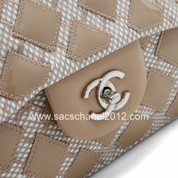 Borse Chanel 2012 Albicocca Patent Flap In Pelle Con Silver Hw