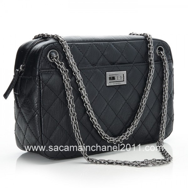 Borse Chanel 2012 Fotocamera In Pelle Di Vitello Nero Con Argent