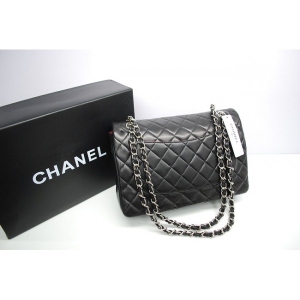 Borse Chanel 36097 Flap Pelle Di Agnello Nero Jumbo Con Shw