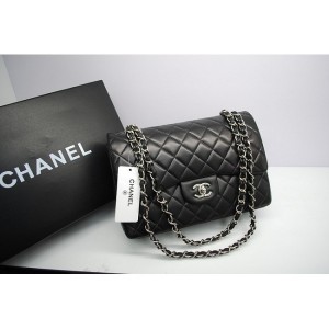 Borse Chanel 36097 Flap Pelle Di Agnello Nero Jumbo Con Shw