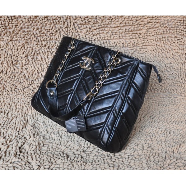 Borse Chanel 69020 Agnello Nero Con Hardware Oro