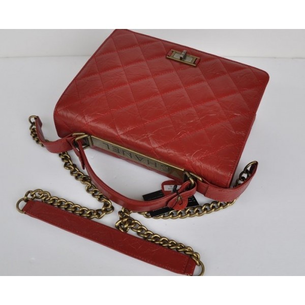 Borse Chanel A66816 In Pelle Di Vacchetta Rossa Marmorizzata Con