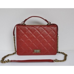 Borse Chanel A66816 In Pelle Di Vacchetta Rossa Marmorizzata Con