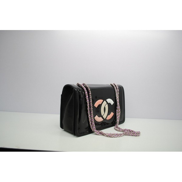 Borse Chanel A66936 Nero Vernice, Stile Mosaico Firma Chanel