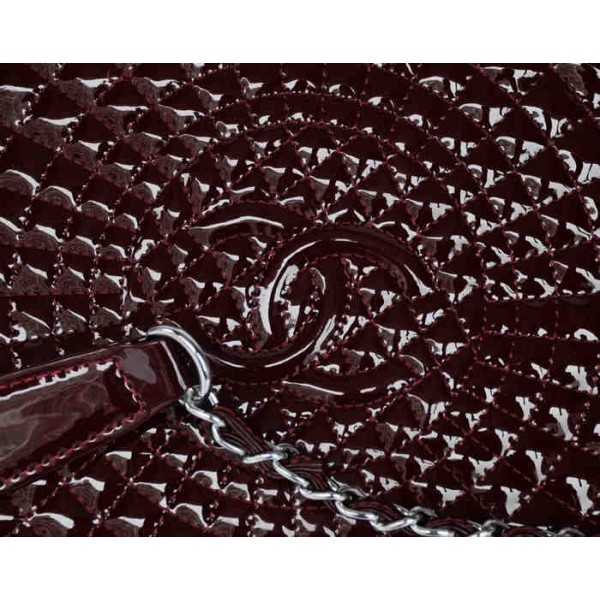 Borse Chanel A67047 Commerciale Vernice Marrone Ricamato