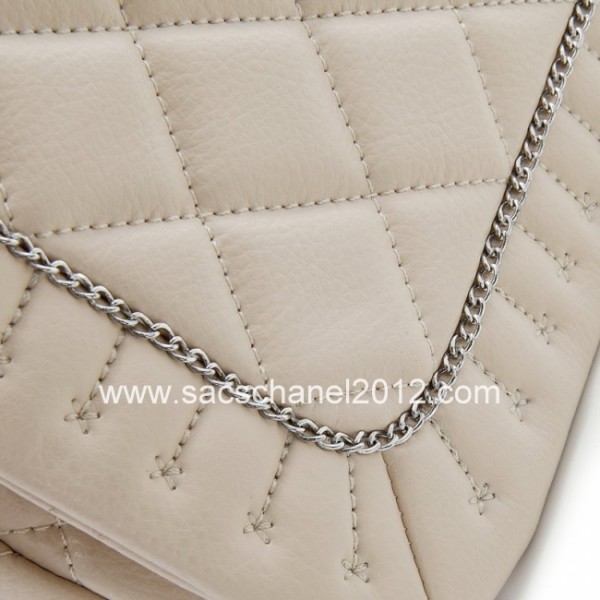 Borse Chanel Flap 2012 Albicocca Pelle Lavorato Con Catena Rasat
