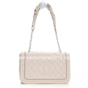 Borse Chanel Flap 2012 Albicocca Pelle Lavorato Con Catena Rasat