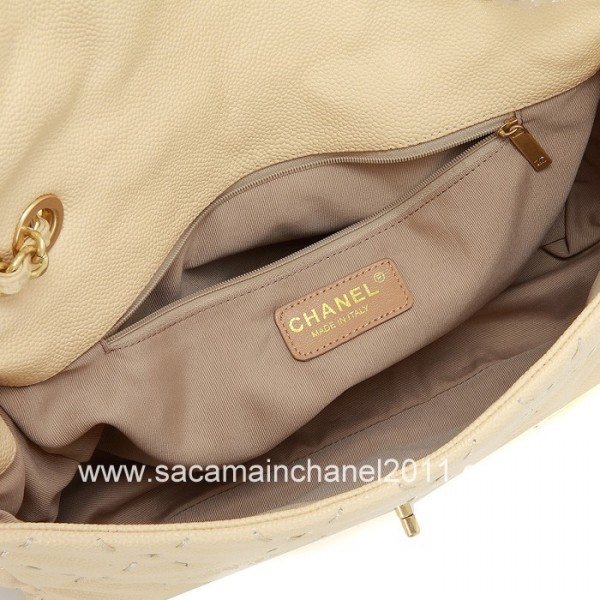 Borse Chanel Flap 2012 Quilted In Pelle Di Vitello Albicocca Con