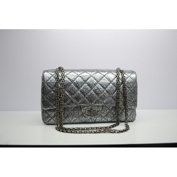 Borse Chanel Flap 2012 In Grigio Vene Elephant Cuoio