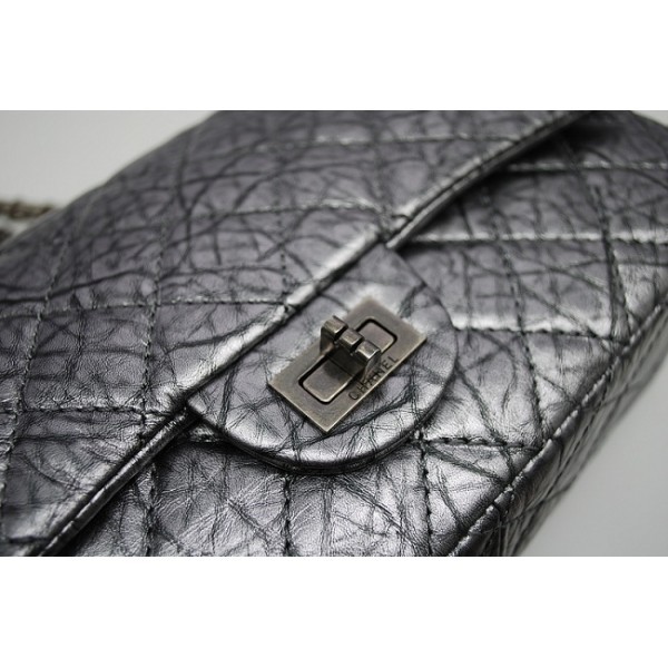 Borse Chanel Flap 2012 In Grigio Vene Elephant Cuoio