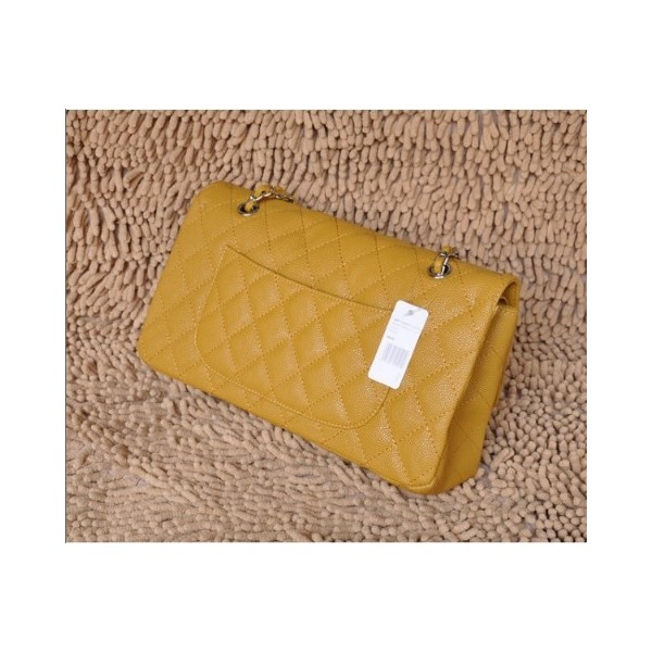 Borse Chanel Flap A01113 In Pelle Caviale Giallo Con Argento Hw