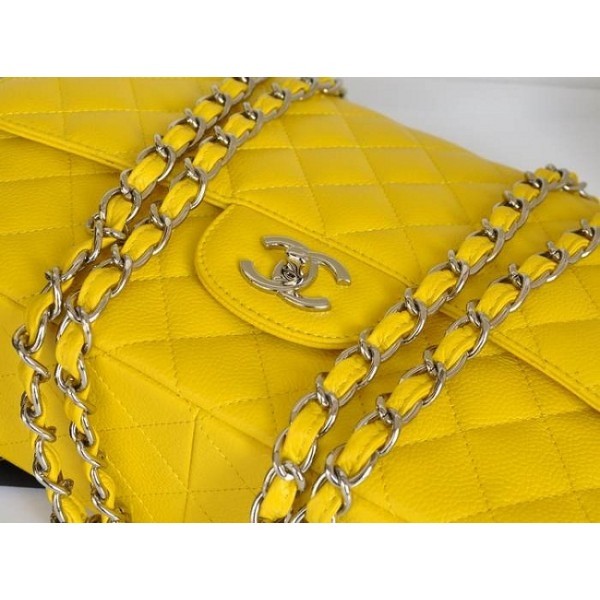 Borse Chanel Flap A28600 In Pelle Caviale Giallo Con Shw