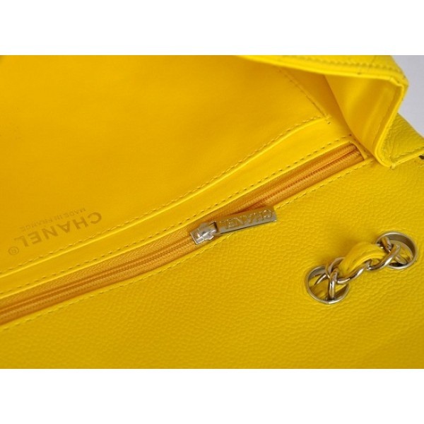 Borse Chanel Flap A28600 In Pelle Caviale Giallo Con Shw