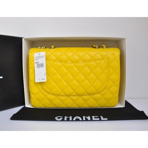 Borse Chanel Flap A28600 In Pelle Caviale Giallo Con Shw
