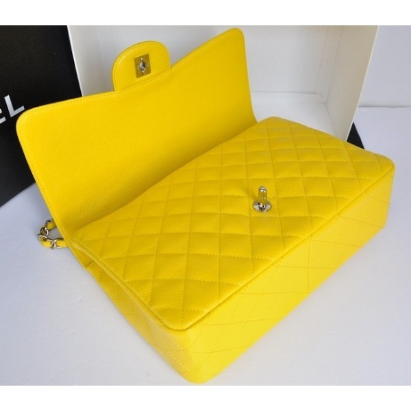 Borse Chanel Flap A28600 In Pelle Caviale Giallo Con Shw