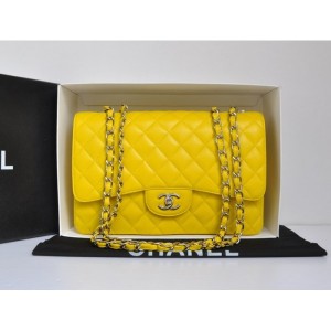 Borse Chanel Flap A28600 In Pelle Caviale Giallo Con Shw