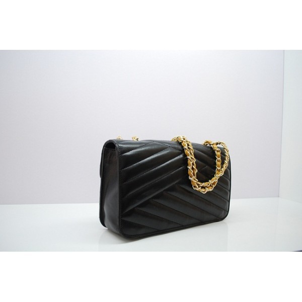 Borse Chanel Flap A66839 In Pelle Di Agnello Nero Con Mini Madem