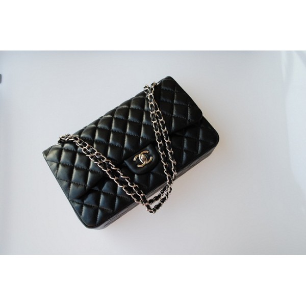 Borse Chanel Flap Jumbo A01113 In Pelle Di Agnello Nero Con Arge