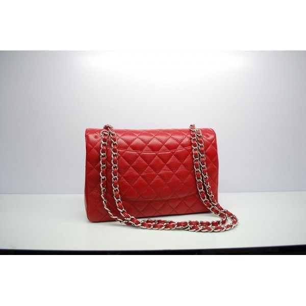 Borse Chanel Flap In Pelle Jumbo 36097 Caviale Rosso Con Shw