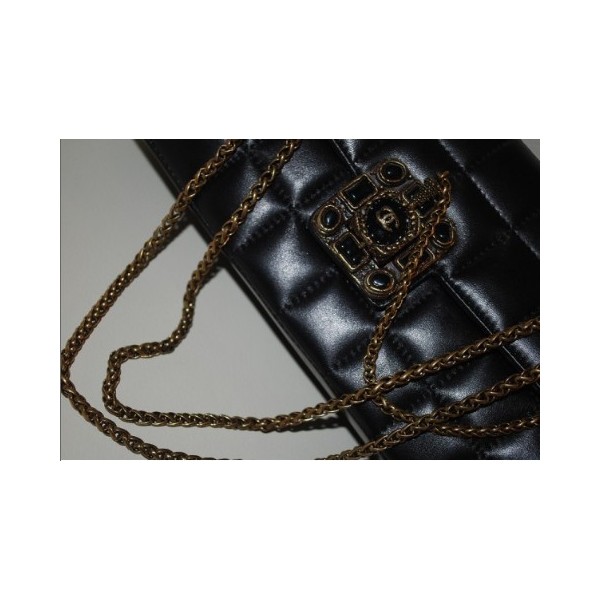 Borse Chanel Flap In Pelle Di Agnello Nero Con 2012 Chiusura Gio