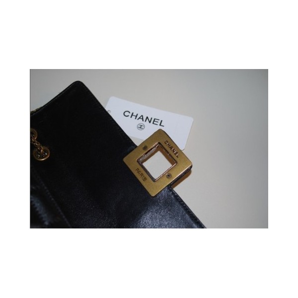Borse Chanel Flap In Pelle Di Agnello Nero Con 2012 Chiusura Gio