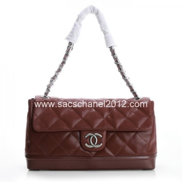 Borse Chanel Quilted 2012 Pelle Di Vitello Maroon Iridescente Co