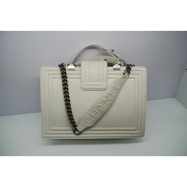 Borse Chanel In Pelle Di Vitello A66714 Ragazzo Con Vintage Bian