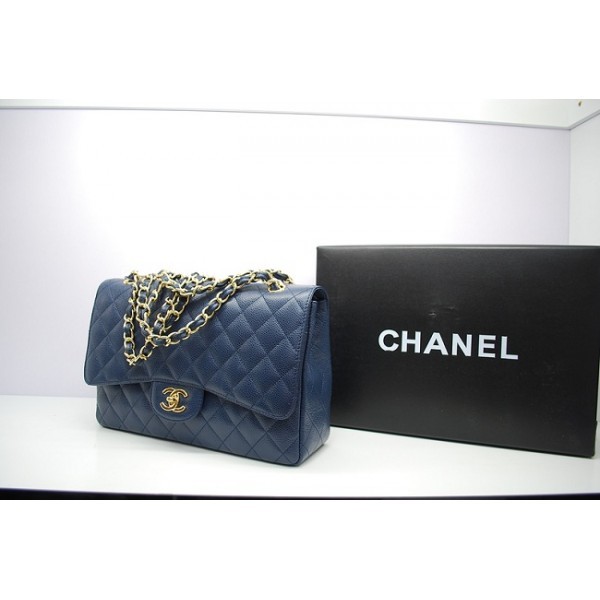 Caviar Ghw Borse Chanel Jumbo Scuro Strisce Blu Con 36097