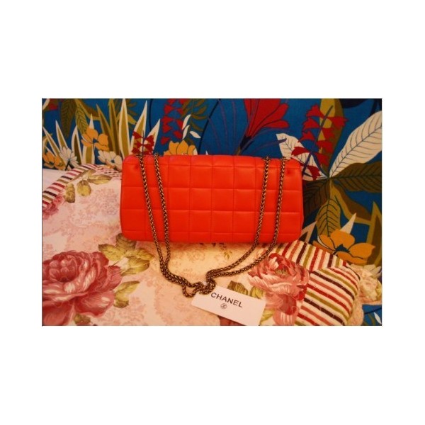 Chanel 2012 Arancione Rosso Flap Bag Agnello Con Chiusura Gioiel