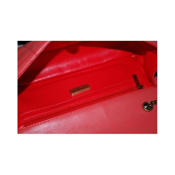Chanel 2012 Arancione Rosso Flap Bag Agnello Con Chiusura Gioiel