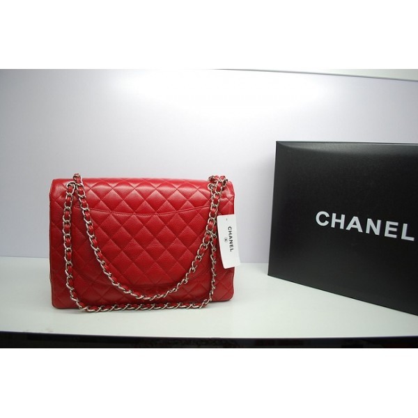 Chanel 2012 Borse Flap In Pelle Caviar Maxi Red Con Shw