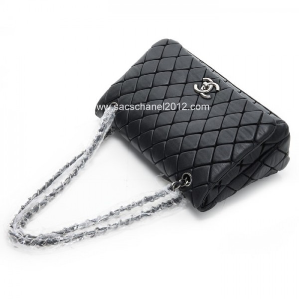 Chanel 2012 Borse Flap In Pelle Di Vitello Nera Con Hardware Arg