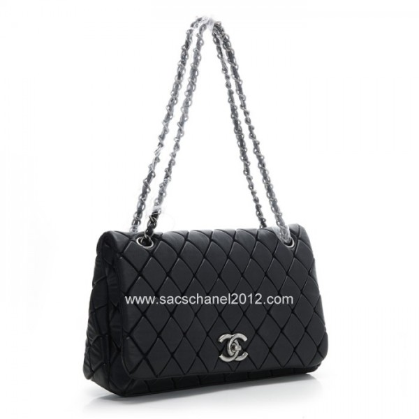 Chanel 2012 Borse Flap In Pelle Di Vitello Nera Con Hardware Arg