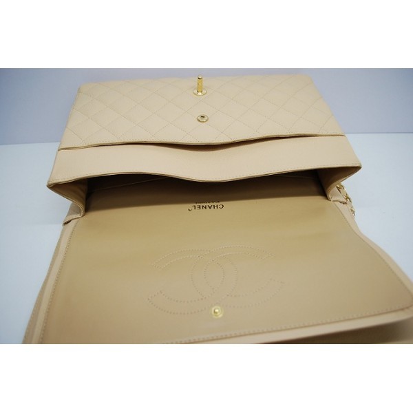 Chanel 2012 Borse Maxi Flap In Pelle Beige Con Caviar Ghw